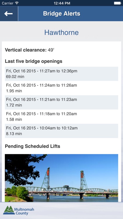 Bridge Alerts by Multnomah County