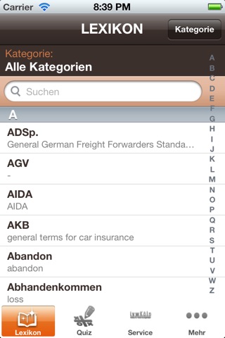 Versicherungslexikon screenshot 2