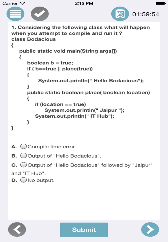 Bodacious Java Exam Simulator screenshot 3