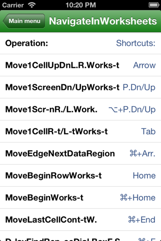 Shortcuts for Mac Excel screenshot 4