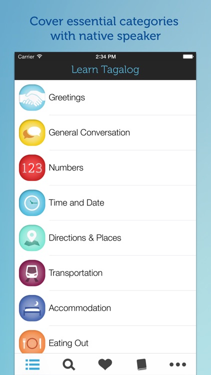 Learn Tagalog - Phrasebook for Travel in The Philippines, Manila, Cebu, Davao screenshot-0