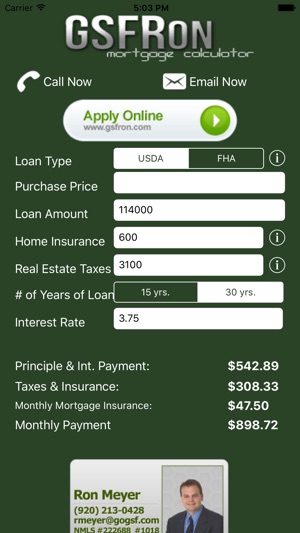 FHA/USDA Mortgage Calculator