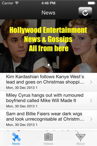 Entertainment celebrities Movie Stars Gossip News and Video screenshot 3