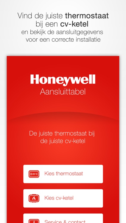 Honeywell Aansluittabel