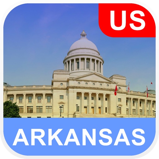 Arkansas, USA Offline Map - PLACE STARS