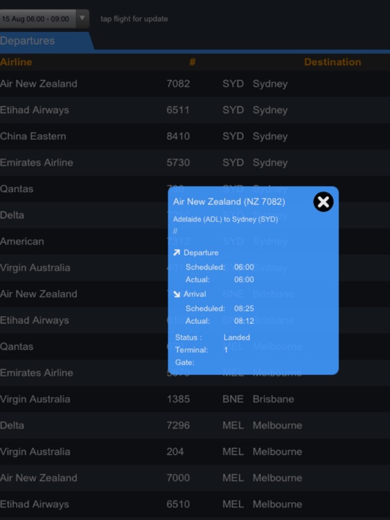 Adelaide Airport+Flight Tracker
