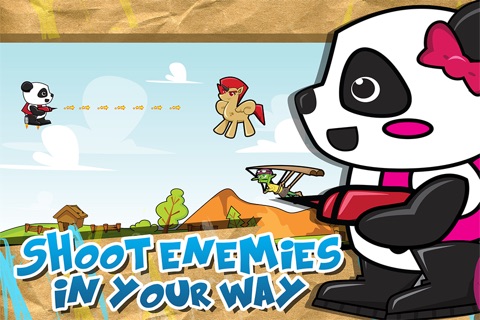 Panda Gummy Bear FREE - Bubble Gum Shooting at Dr. Evil Flying Animals screenshot 2