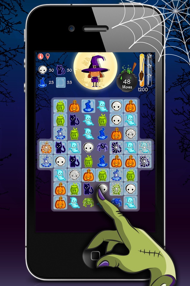 Cats & witches Halloween crush bubble game of zombies screenshot 3