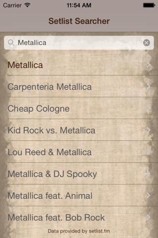 Setlist Searcher screenshot 2