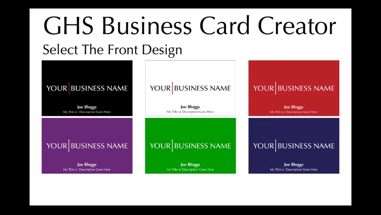 GHS Business Card Creator