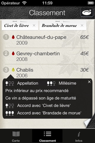 Carte des vins screenshot 3