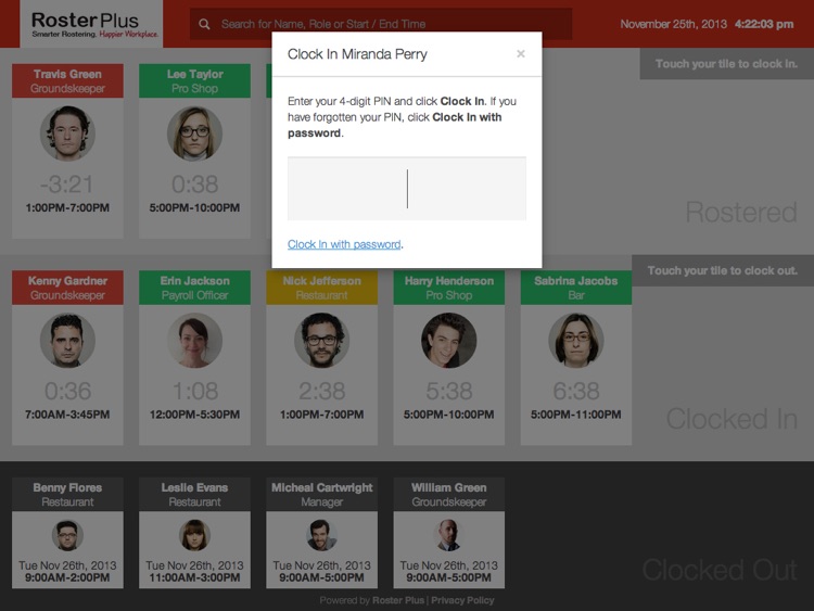 Roster Plus Attendance Screen