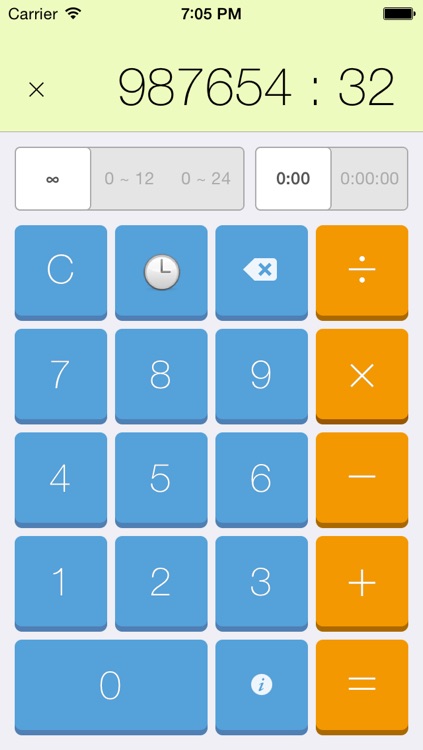 Time + Calculator over Hours Minutes and Seconds