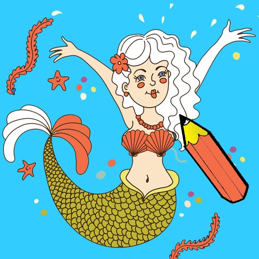 Underwater Coloring Book for Children: Learn to color and draw a mermaid, pirate, turtle and more icon