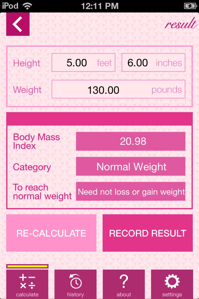 Weight and BMI Diary screenshot 2