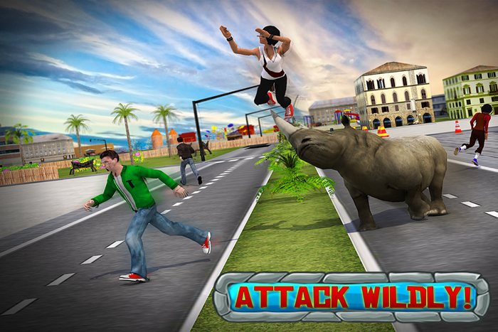 Crazy Rhino Attack 3D