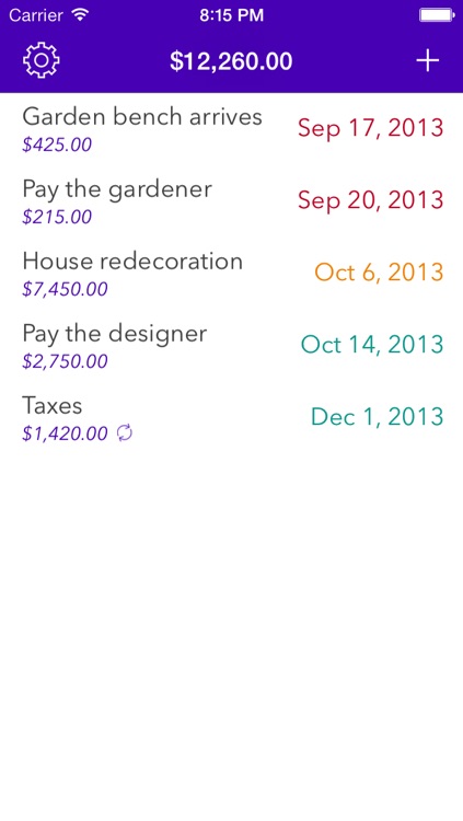 Expenses Planner - Reminders for upcoming payments screenshot-4