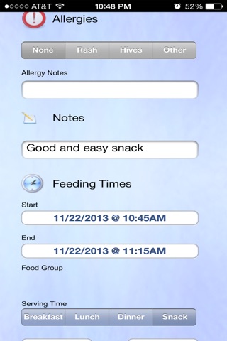 Baby Food Tracker screenshot 3