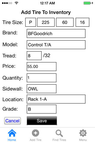 Tire Shop Inventory Control screenshot 2