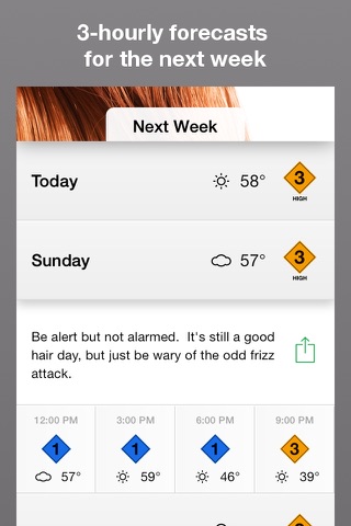 Hair Alert+ - your hair weather forecast for frizzy, curly or straight hair screenshot 3