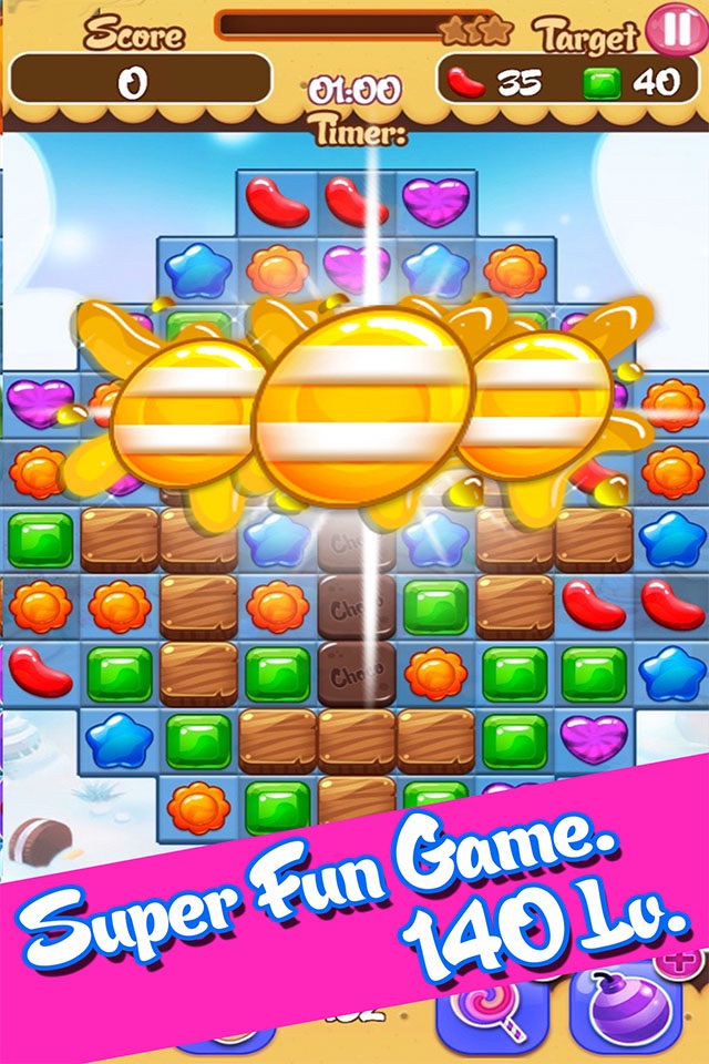 Gummy Fruit Sweet Deluxe mania : Match 3 Free Game screenshot 2