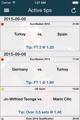 Betting Tips - Betting Advisor for football, tennis, basketball and other sports screenshot 2