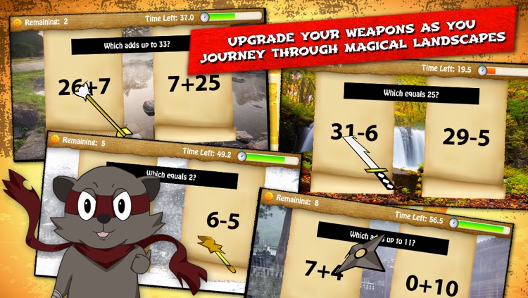 Raccoon Ninja: Addition Subtraction Games and Problems for Fast Basic Kindergarten Math Lessons screenshot-4