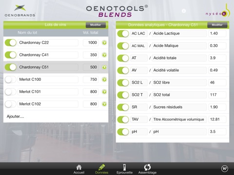 Oenotools BLENDS screenshot 2