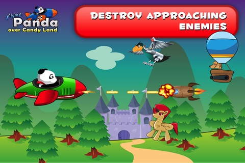 Flying Panda Fun Mission Over Candyland FREE screenshot 3