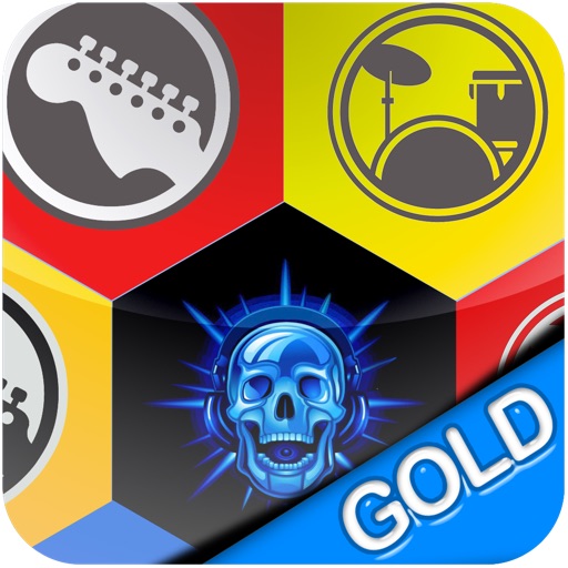 Rock Show and Skulls jewel match puzzle game - Gold Edition icon