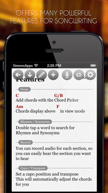 SongWriter Lite - Write lyrics and record melody ideas on the go