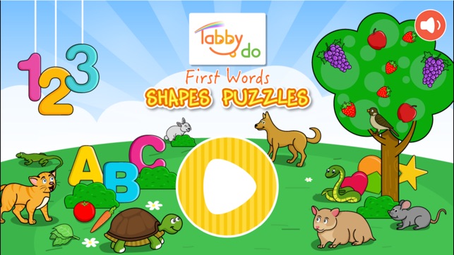 First Words Shapes Puzzles Free by Tabby