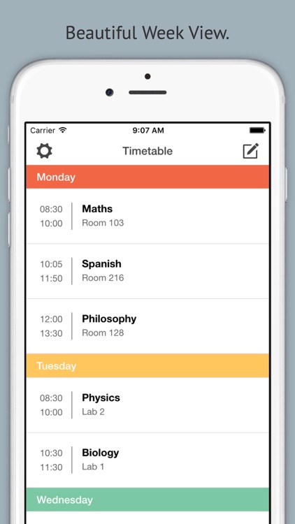 The Timetable - My Weekly Schedule