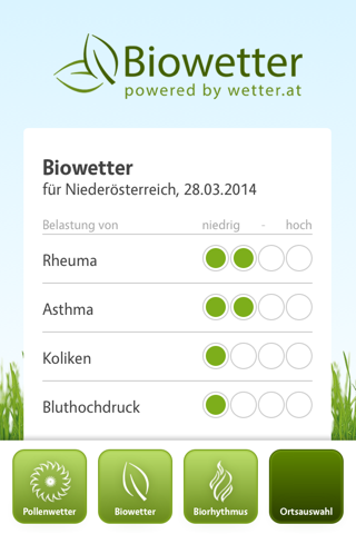 Biowetter screenshot 3