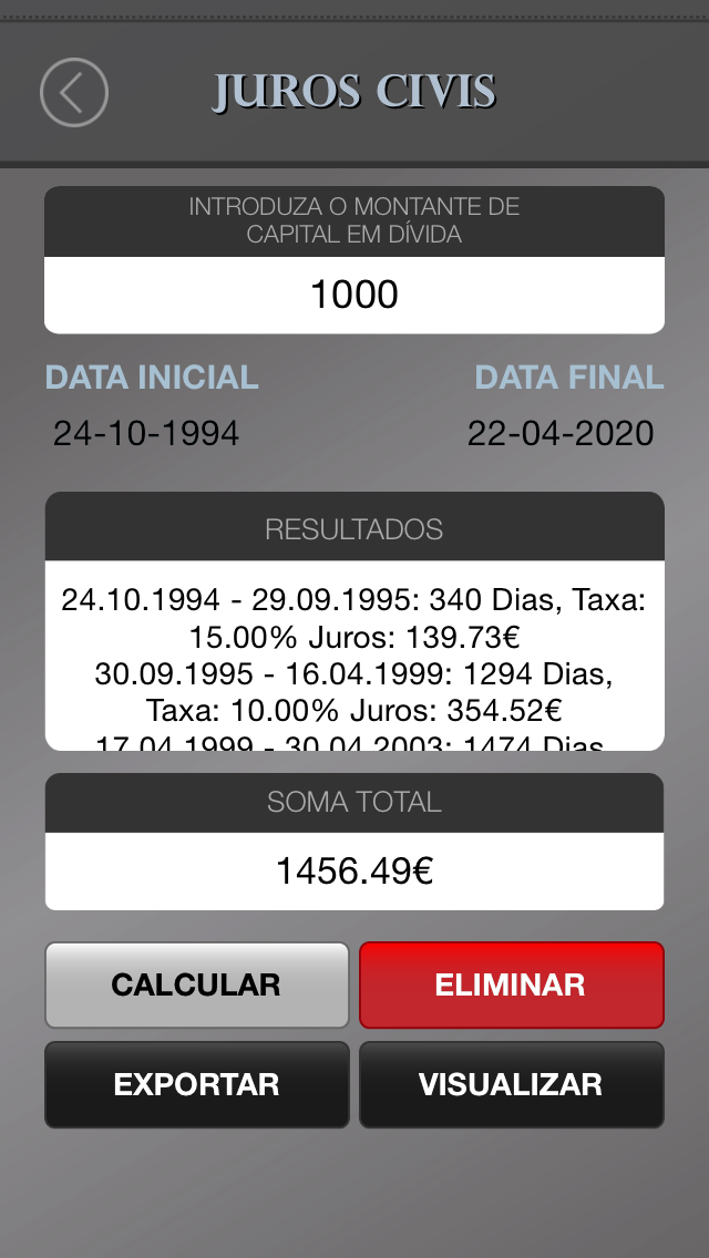 How to cancel & delete Cálculo de Juros Portugueses (Civil, Comercial, Fixo) from iphone & ipad 2