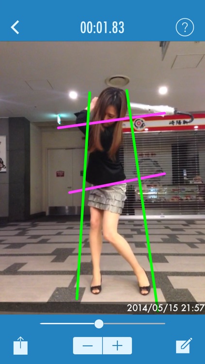 Explain - Check your form by drawing lines in the movie! For golf, baseball, tennis and various sports