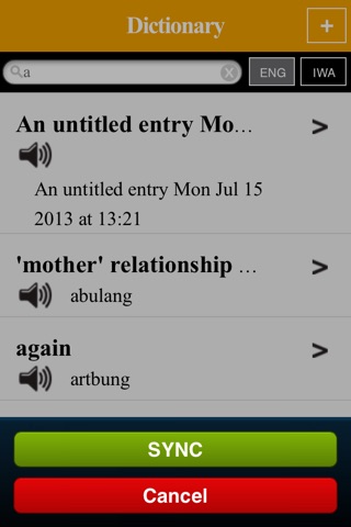 Ma Iwaidja Dictionary screenshot 3