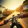 A Wrong Way Motorcycle Rider - Sunset Burning Steel