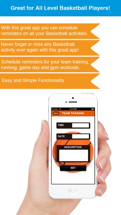 Basketball Reminder App - - Timetable Activity Schedule Reminders-Sport