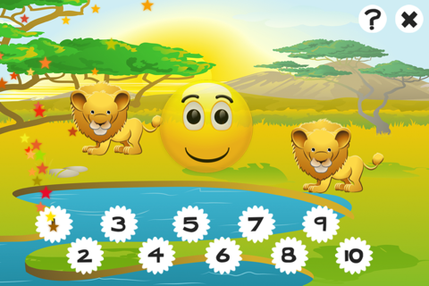 123 Safari Counting Game for Children: Learn to count the numbers 1-10 with animals of the nature screenshot 2