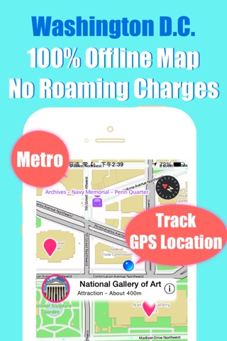 Washington DC travel guide with offline map and WMATA metro transit by BeetleTrip screenshot 3
