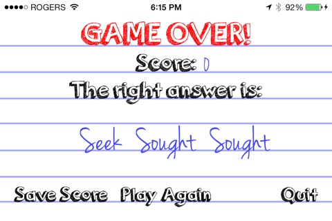 Irregular Verbs Game screenshot 4
