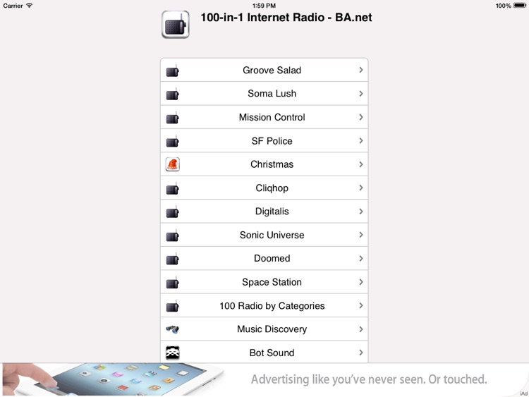 100-in-1 Internet Radio TV for iPad - BA.net