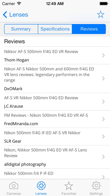 Nikon Camera Bible - The Ultimate DSLR & Lens Guide: specifications, reviews and more screenshot-3