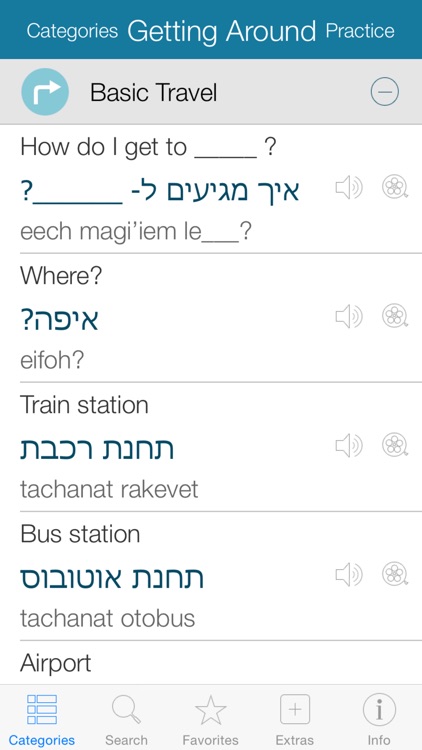 Hebrew Pretati - Translate, Learn and Speak Hebrew with Video Phrasebook
