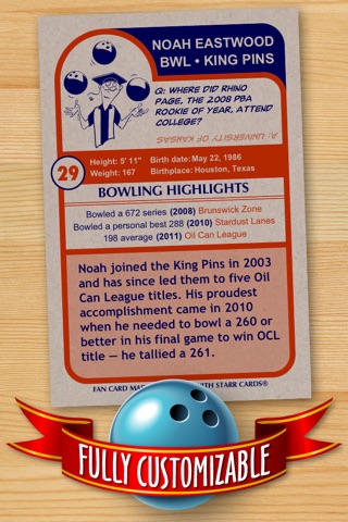 Bowling Card Maker - Make Your Own Custom Bowling Cards with Starr Cards screenshot 2