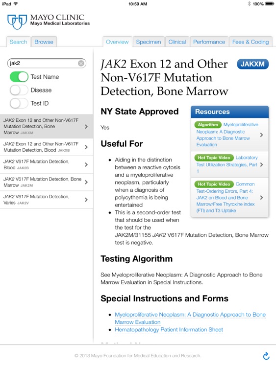 Lab Catalog for iPad