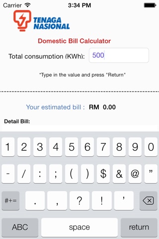 Possimo TNBTariffCalculator screenshot 2