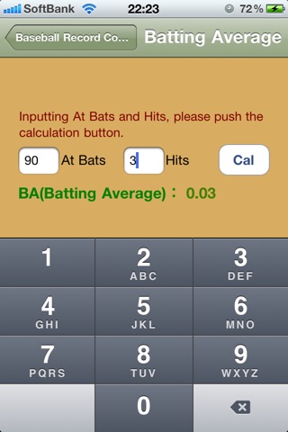 Baseball Record Compute screenshot 2
