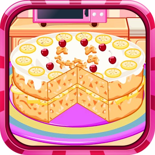 Cooking banana split cake icon